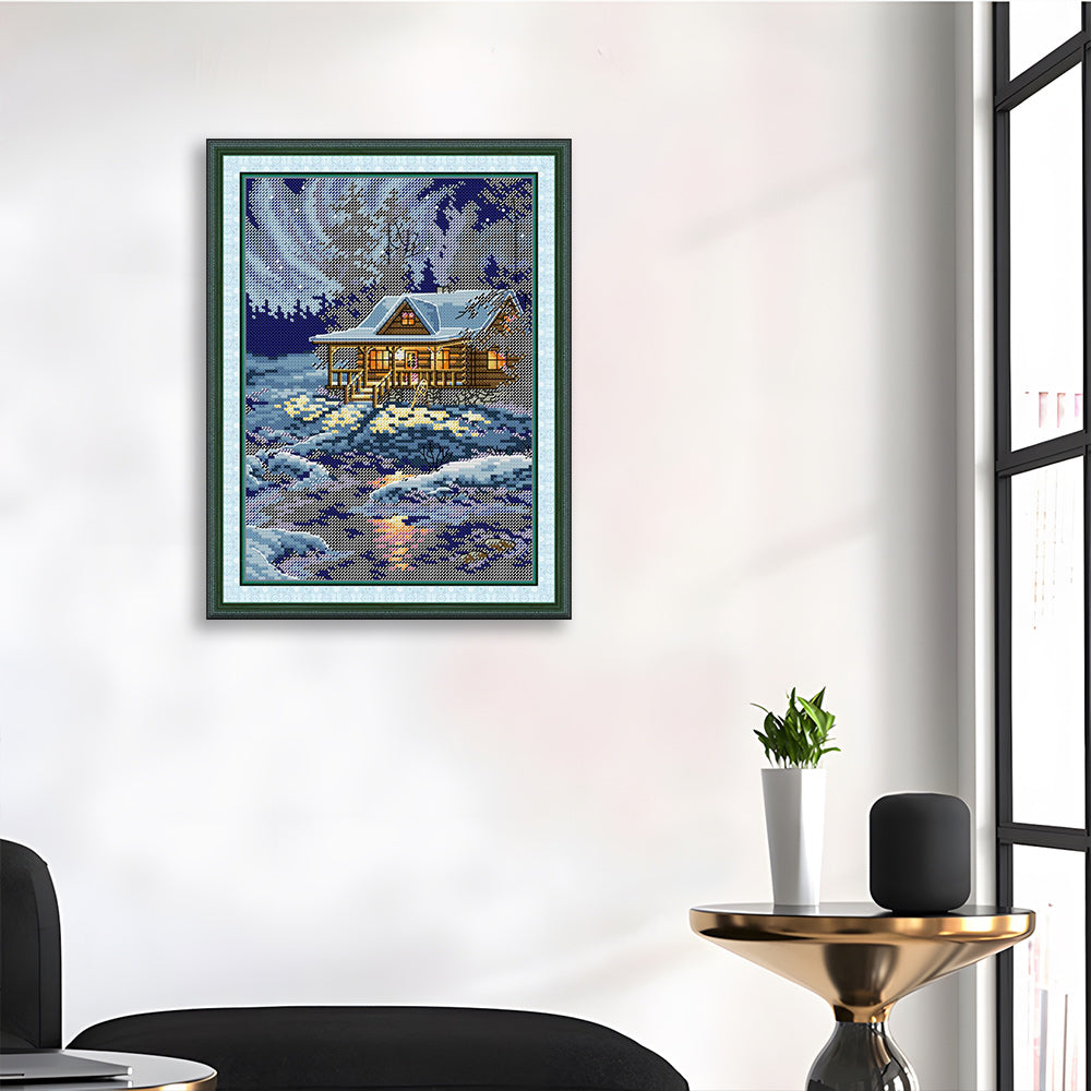 Hut in The Moonlight Cross Stitch Kits