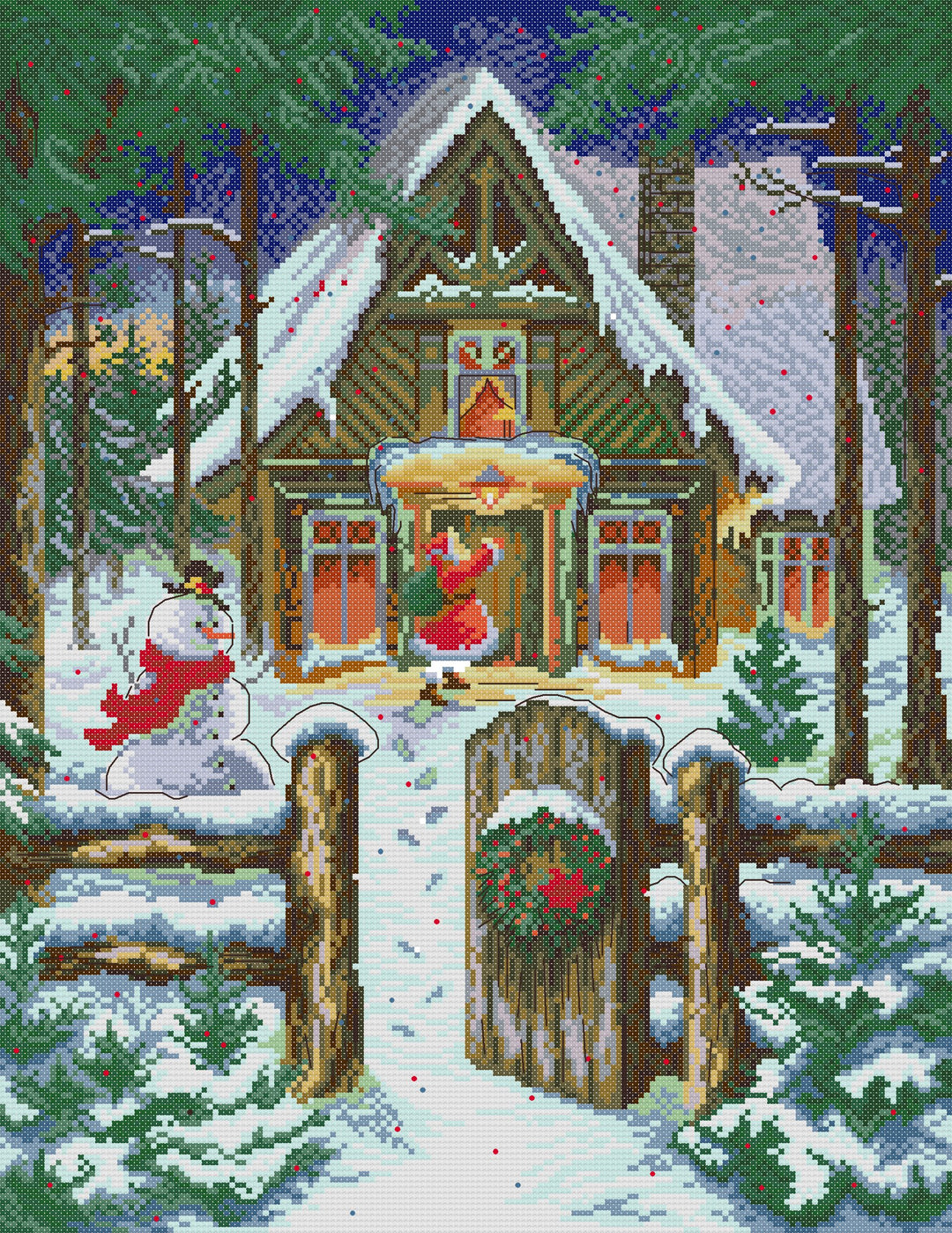 Santa Claus's Cabin Cross Stitch Kits