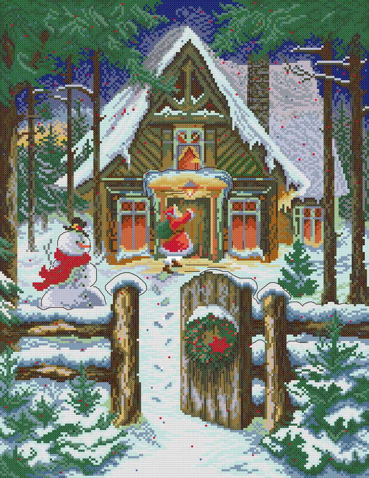 Santa Claus's Cabin Cross Stitch Kits