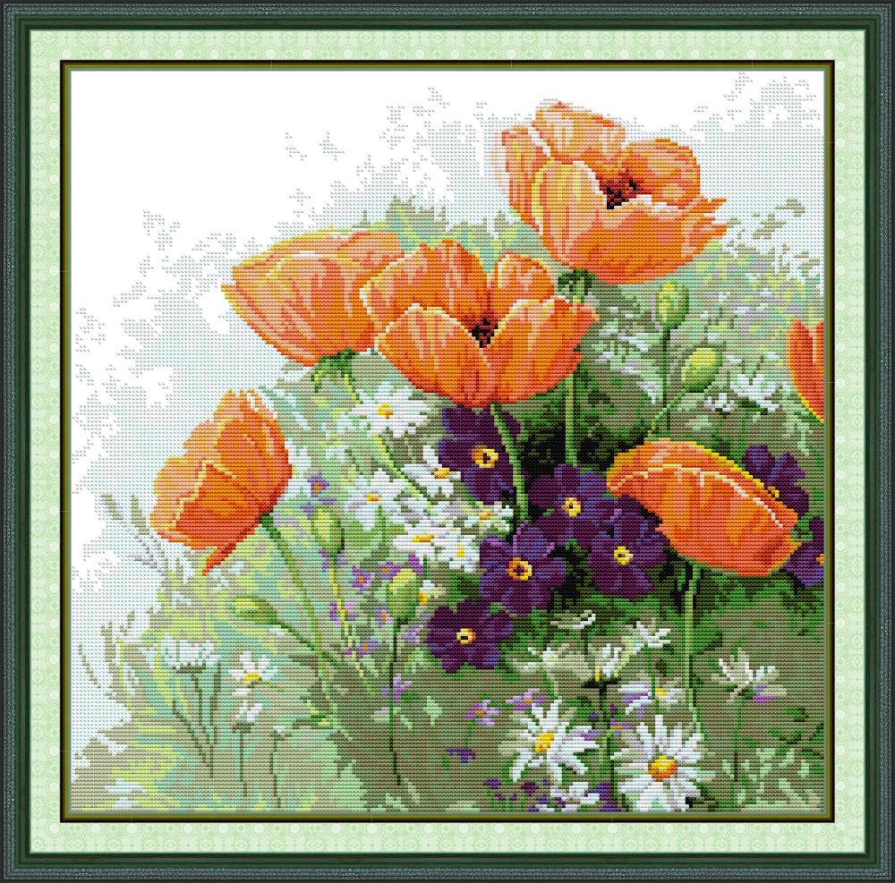 Wild Flower in Full Bloom Cross Stitch Kits