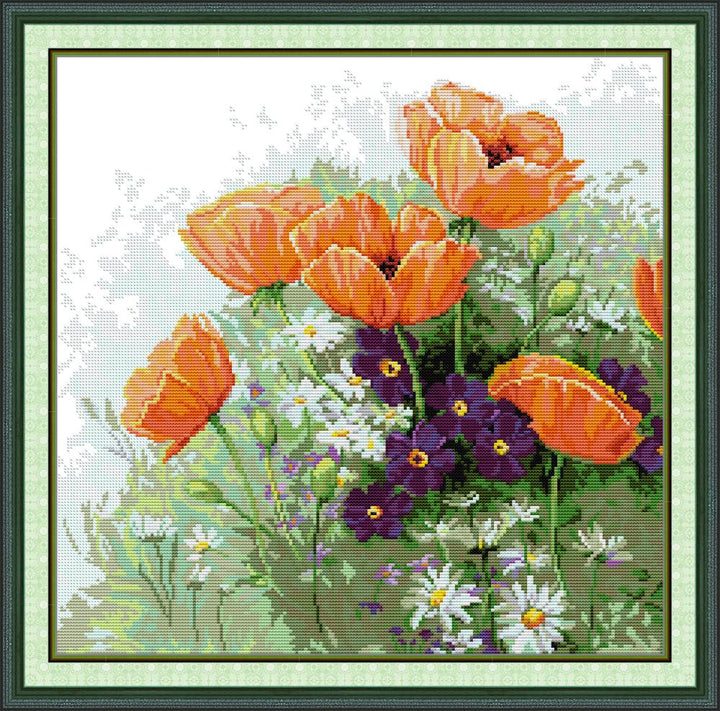 Wild Flower in Full Bloom Cross Stitch Kits