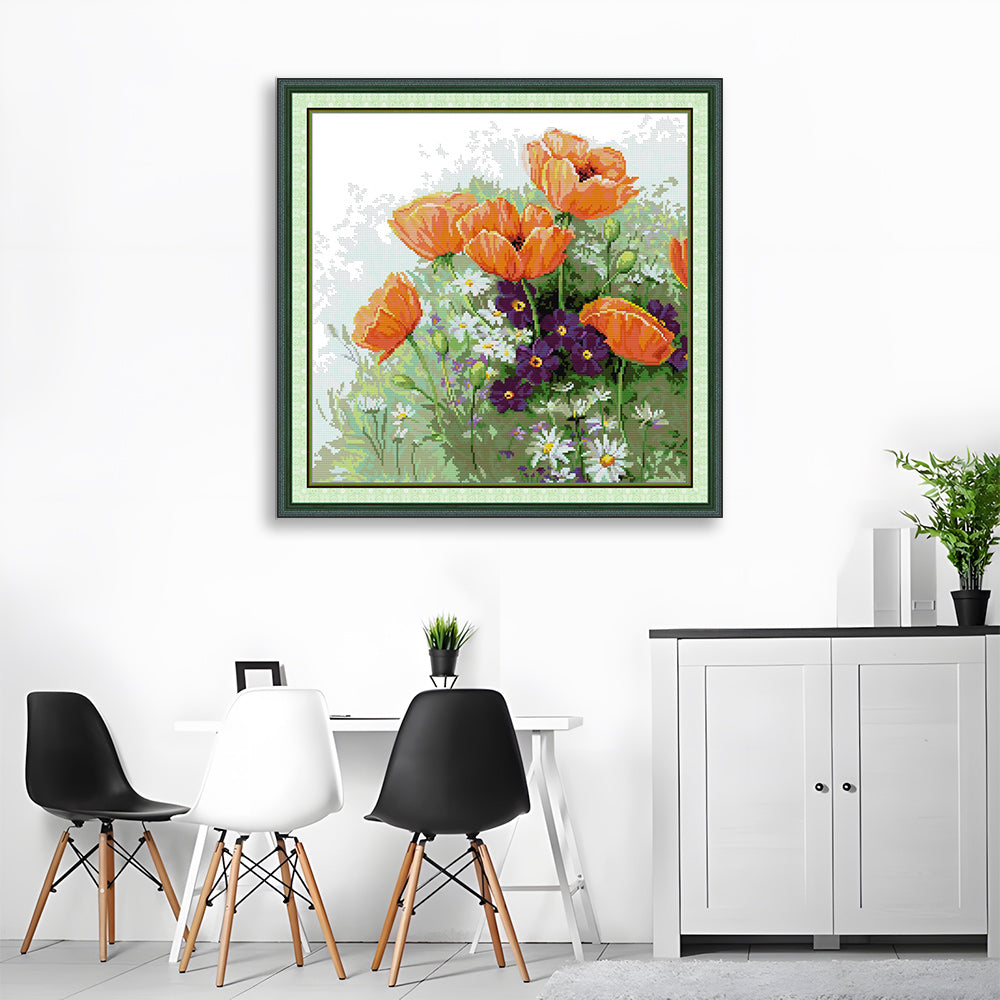 Wild Flower in Full Bloom Cross Stitch Kits