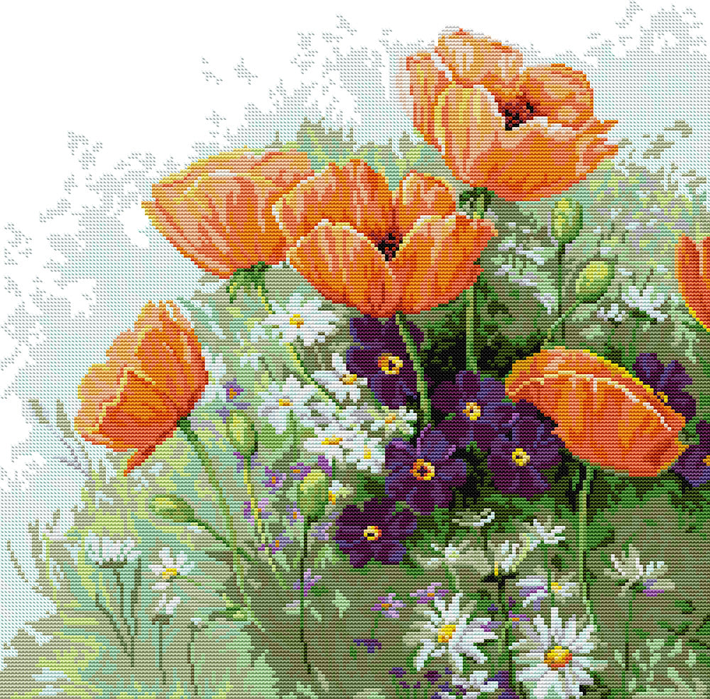 Wild Flower in Full Bloom Cross Stitch Kits