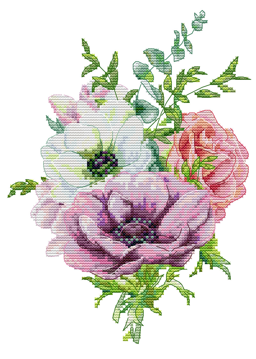 Three Color Bouqueta Cross Stitch Kits