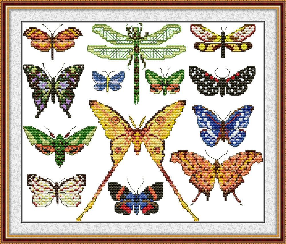 Colorful Butterfly Specimens Cross Stitch Kits