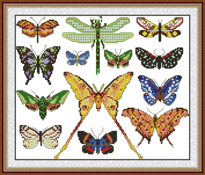 Colorful Butterfly Specimens Cross Stitch Kits