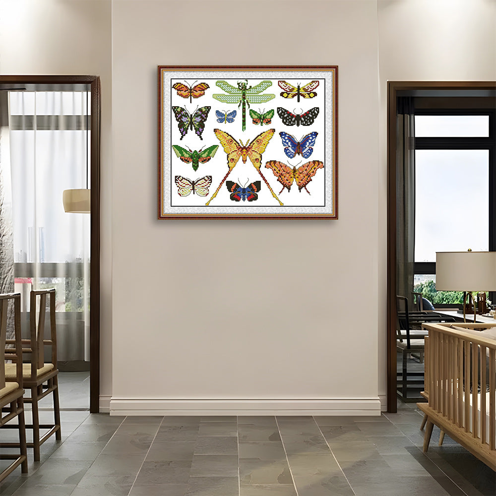 Colorful Butterfly Specimens Cross Stitch Kits