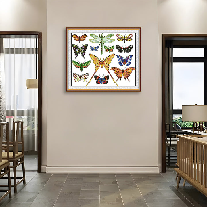 Colorful Butterfly Specimens Cross Stitch Kits