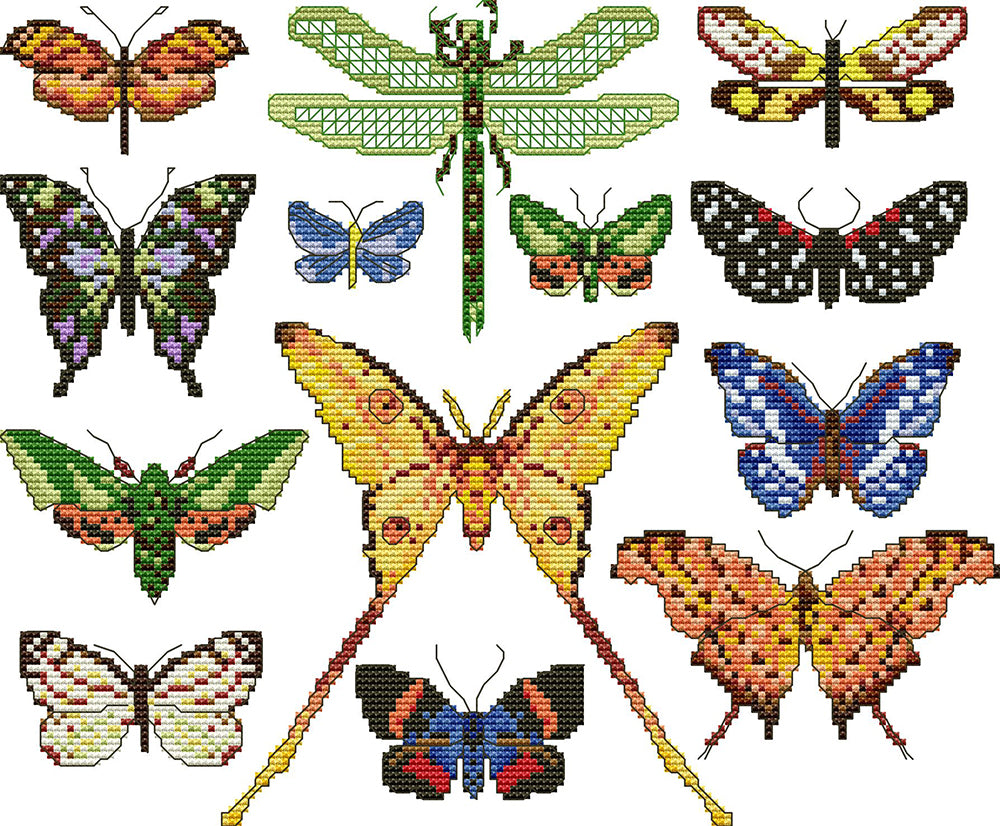 Colorful Butterfly Specimens Cross Stitch Kits