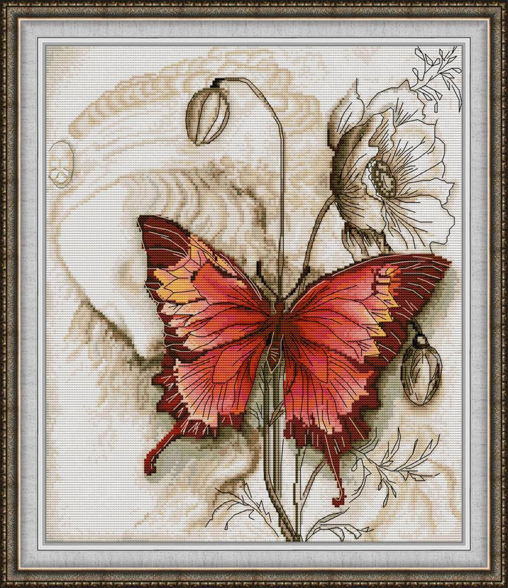 Red Butterfly Cross Stitch Kits