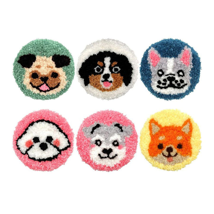 Animal Avatar Punch Needle Coasters Kits 6 Pack