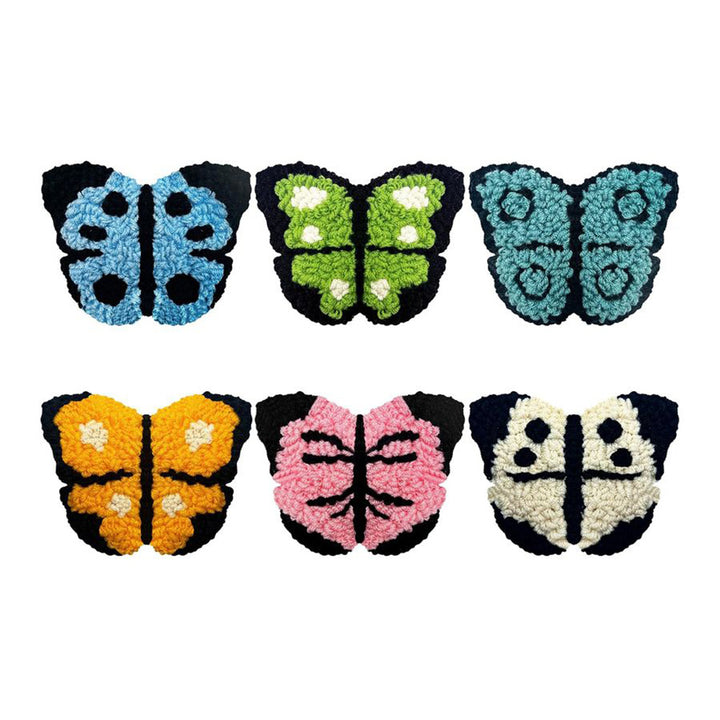 Butterfly Punch Needle Coasters Kits 6 Pack