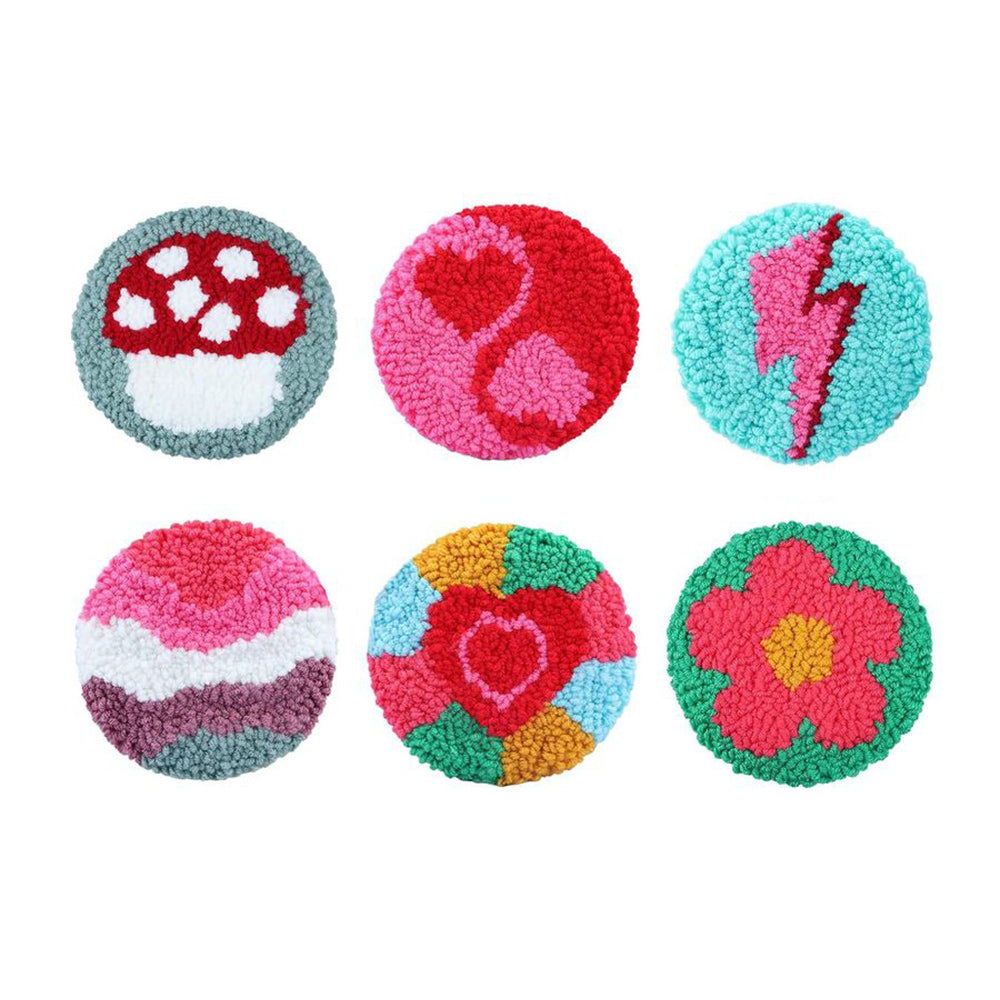 Abundant Punch Needle Coasters Kits 6 Pack