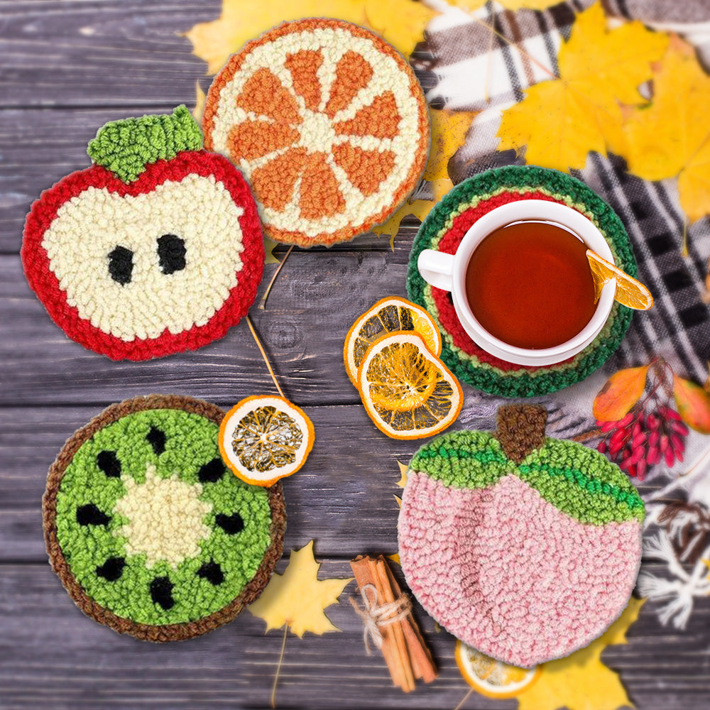 Fruit Punch Needle Coasters Kits 6 Pack