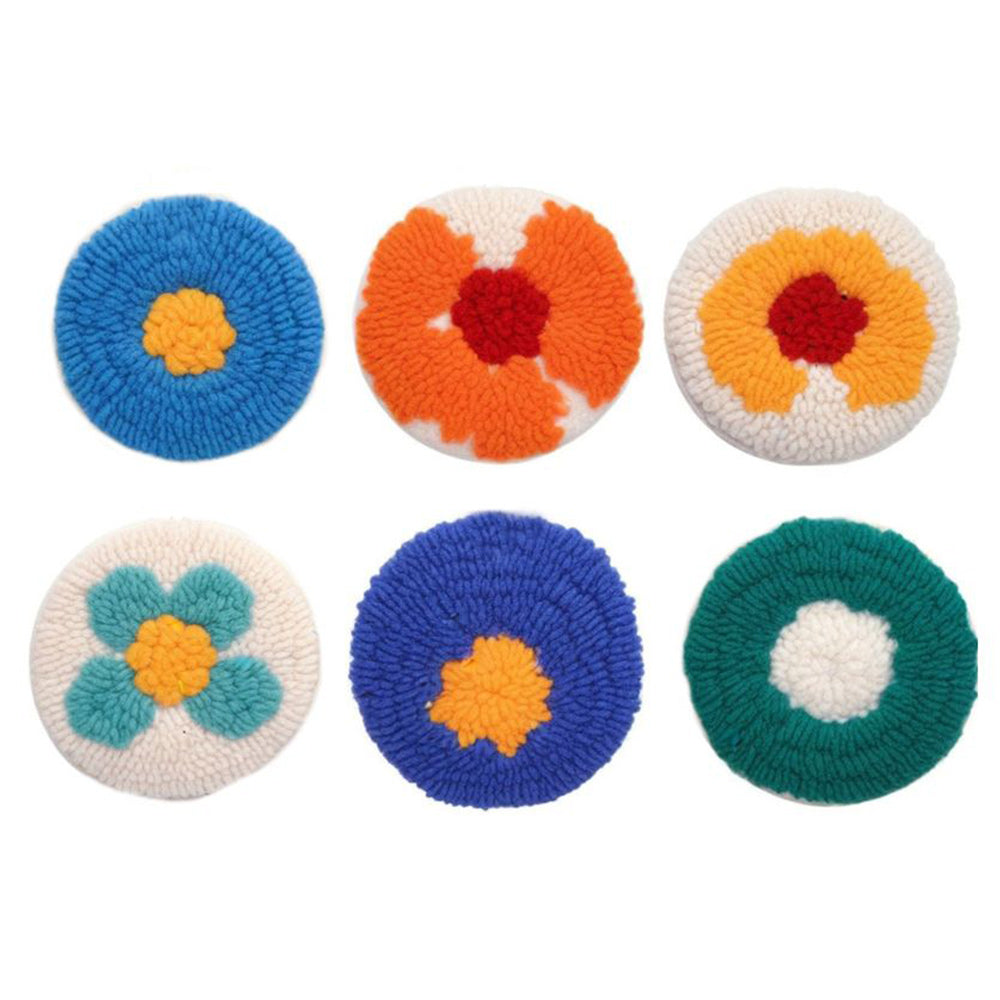 Blossom Punch Needle Coasters Kits 6 Pack