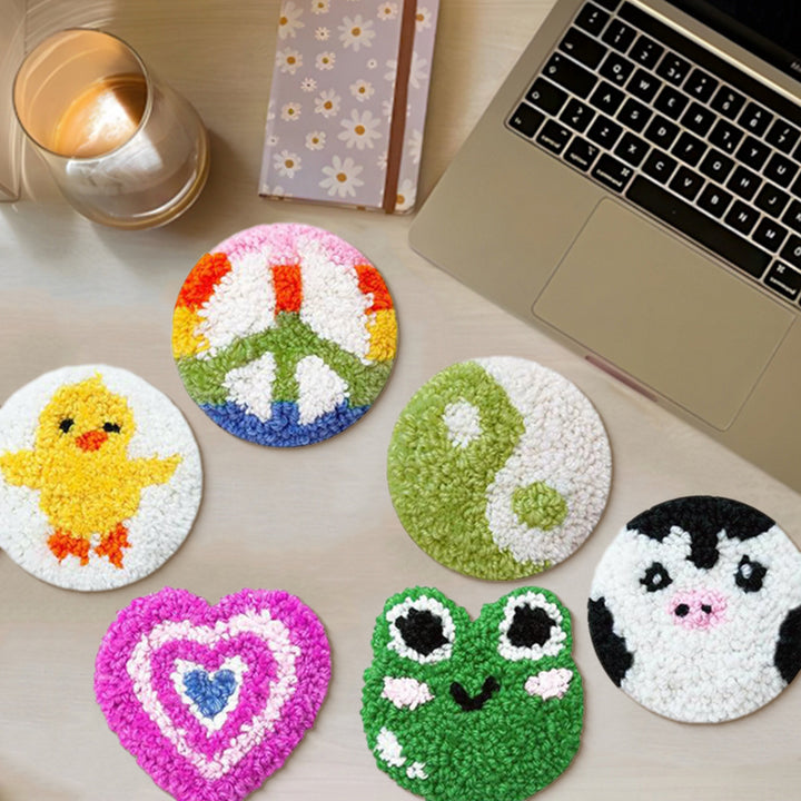 Pop Group Punch Needle Coasters Kits 6 Pack