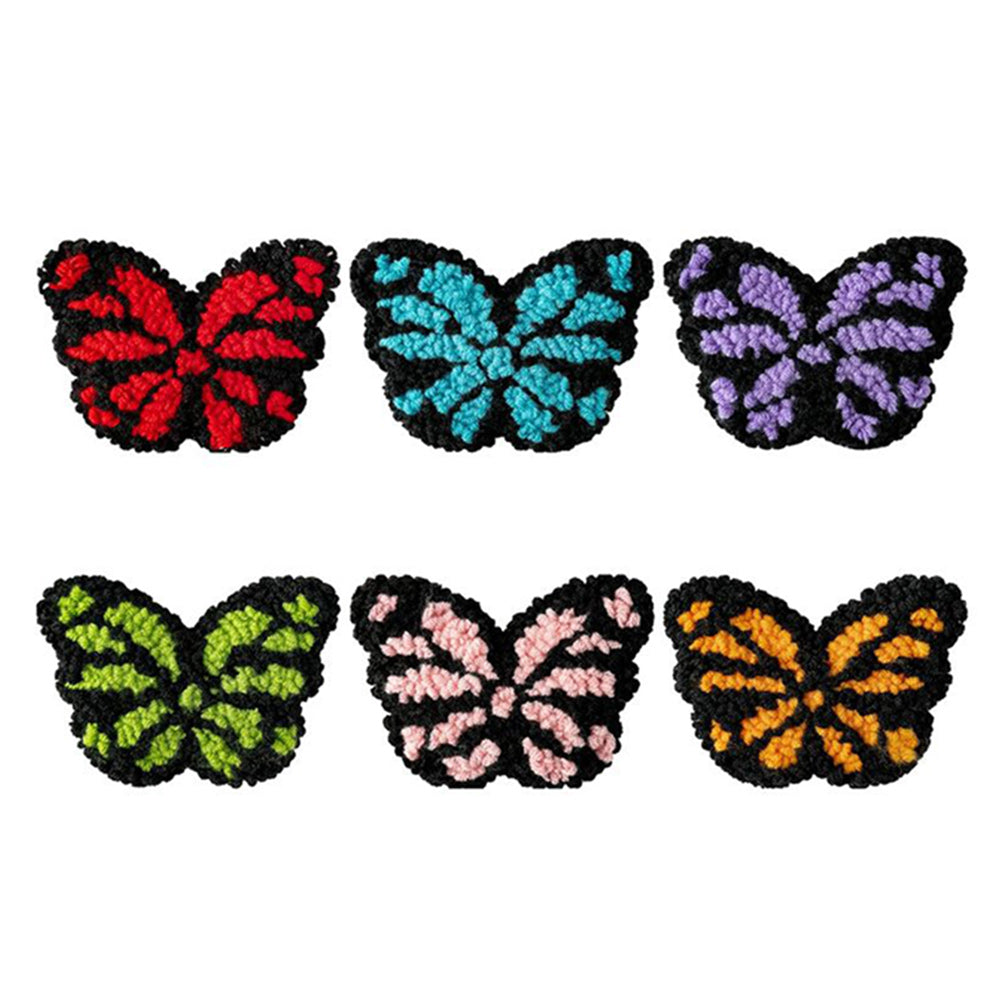Butterfly Punch Needle Coasters Kits 6 Pack
