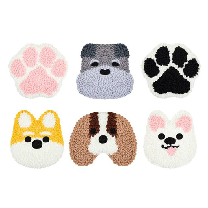 Puppy Punch Needle Coasters Kits 6 Pack