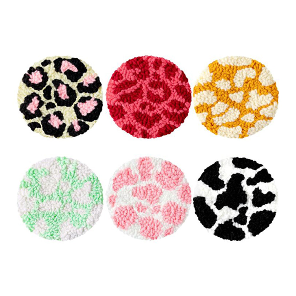 Pattern Punch Needle Coasters Kits 6 Pack