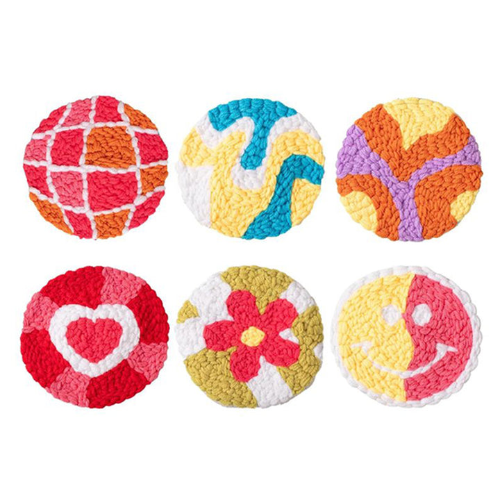 Vitality Punch Needle Coasters Kits 6 Pack