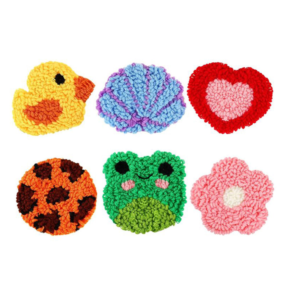 Combination Punch Needle Coasters Kits 6 Pack
