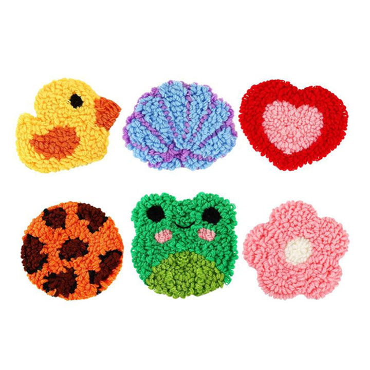Combination Punch Needle Coasters Kits 6 Pack