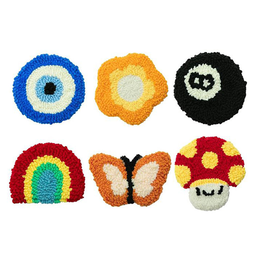 Amusing Punch Needle Coasters Kits 6 Pack