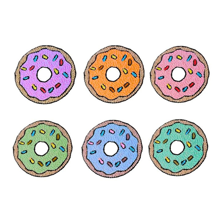 Donut Punch Needle Coasters Kits 6 Pack