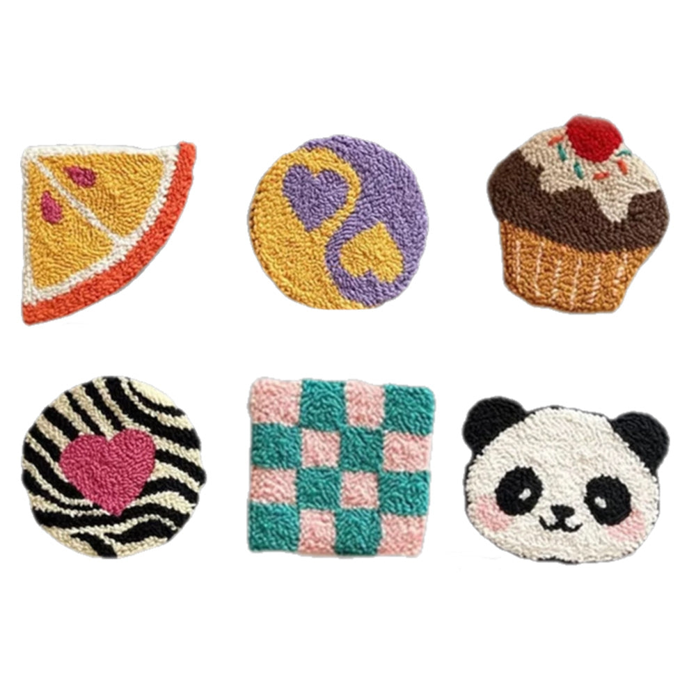 Popularity Punch Needle Coasters Kits 6 Pack