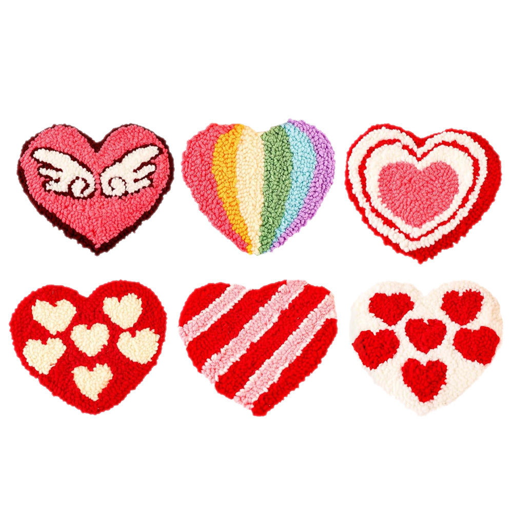 Heart Pop Punch Needle Coasters Kits 6 Pack