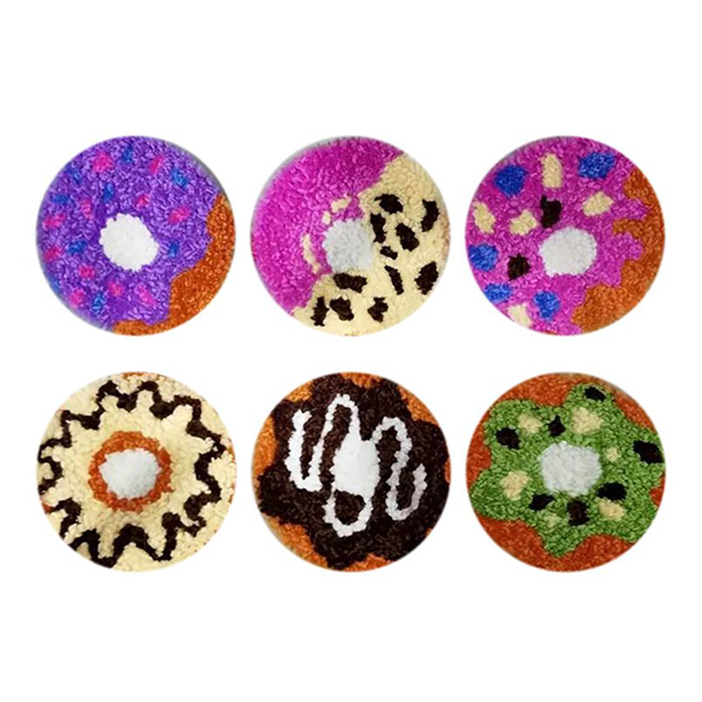 Donut Punch Needle Coasters Kits 6 Pack