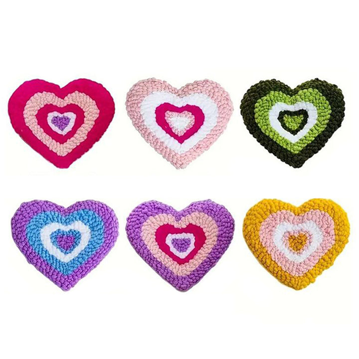 Love Circle Punch Needle Coasters Kits 6 Pack