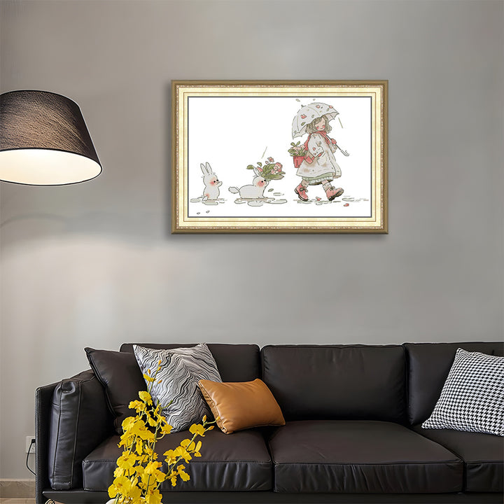 Girl and Bunny Cross Stitch Kits