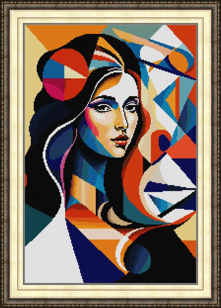 Abstract Girl Cross Stitch Kits