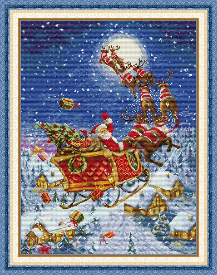 Santa Claus on The Road Cross Stitch Kits