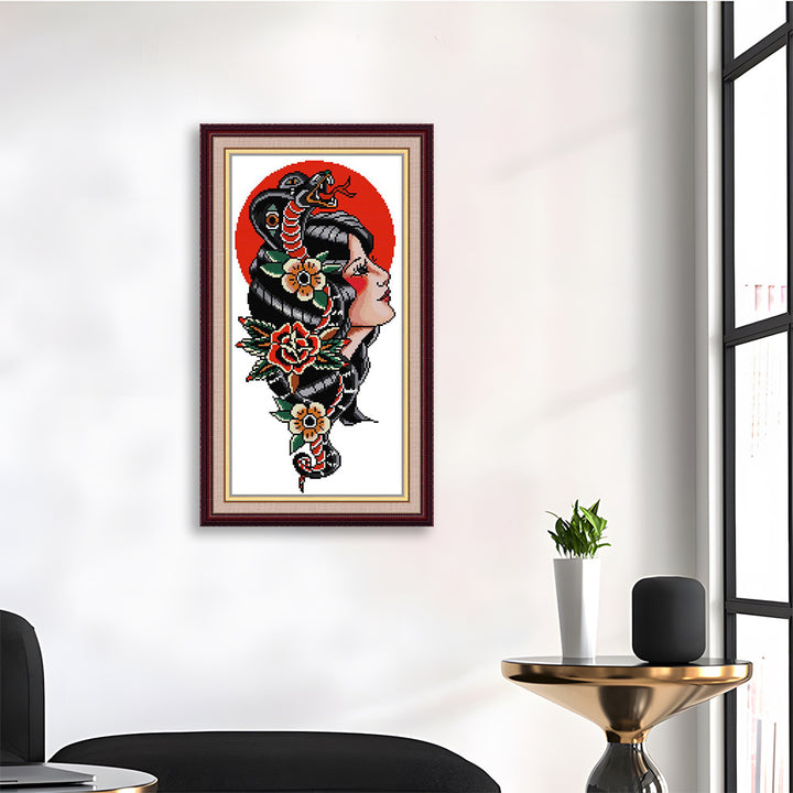 Snake Girl Cross Stitch Kits