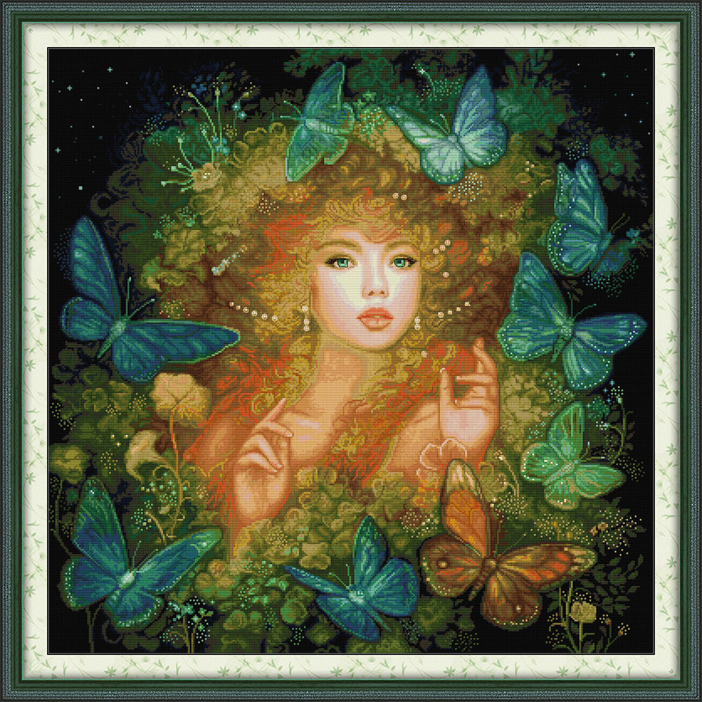Girl in The Butterfly Forest Cross Stitch Kits