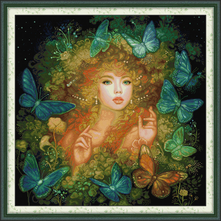 Girl in The Butterfly Forest Cross Stitch Kits