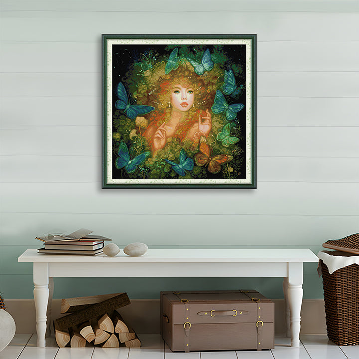 Girl in The Butterfly Forest Cross Stitch Kits