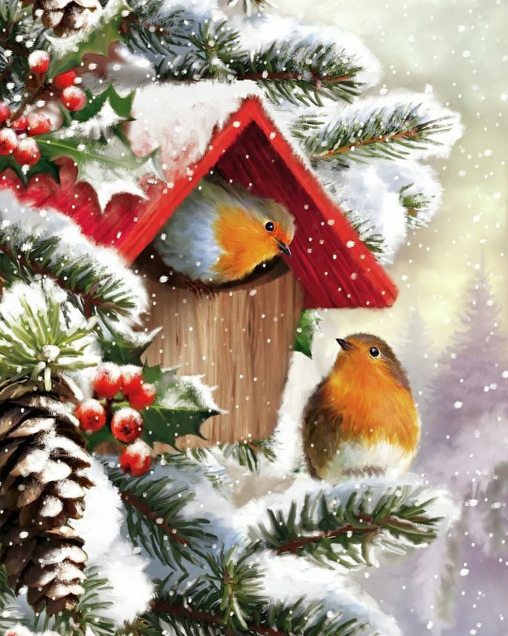 Bird's Nest in Winter Cross Stitch Kits