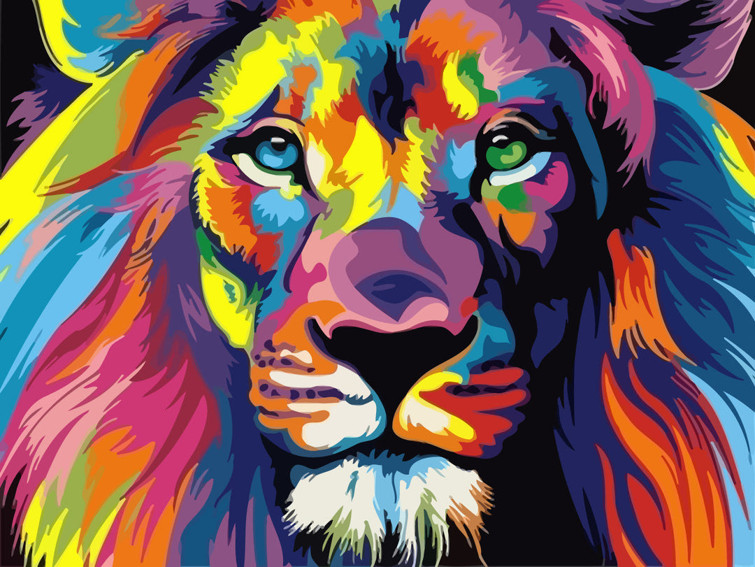 Colorful Male Lion Cross Stitch Kits