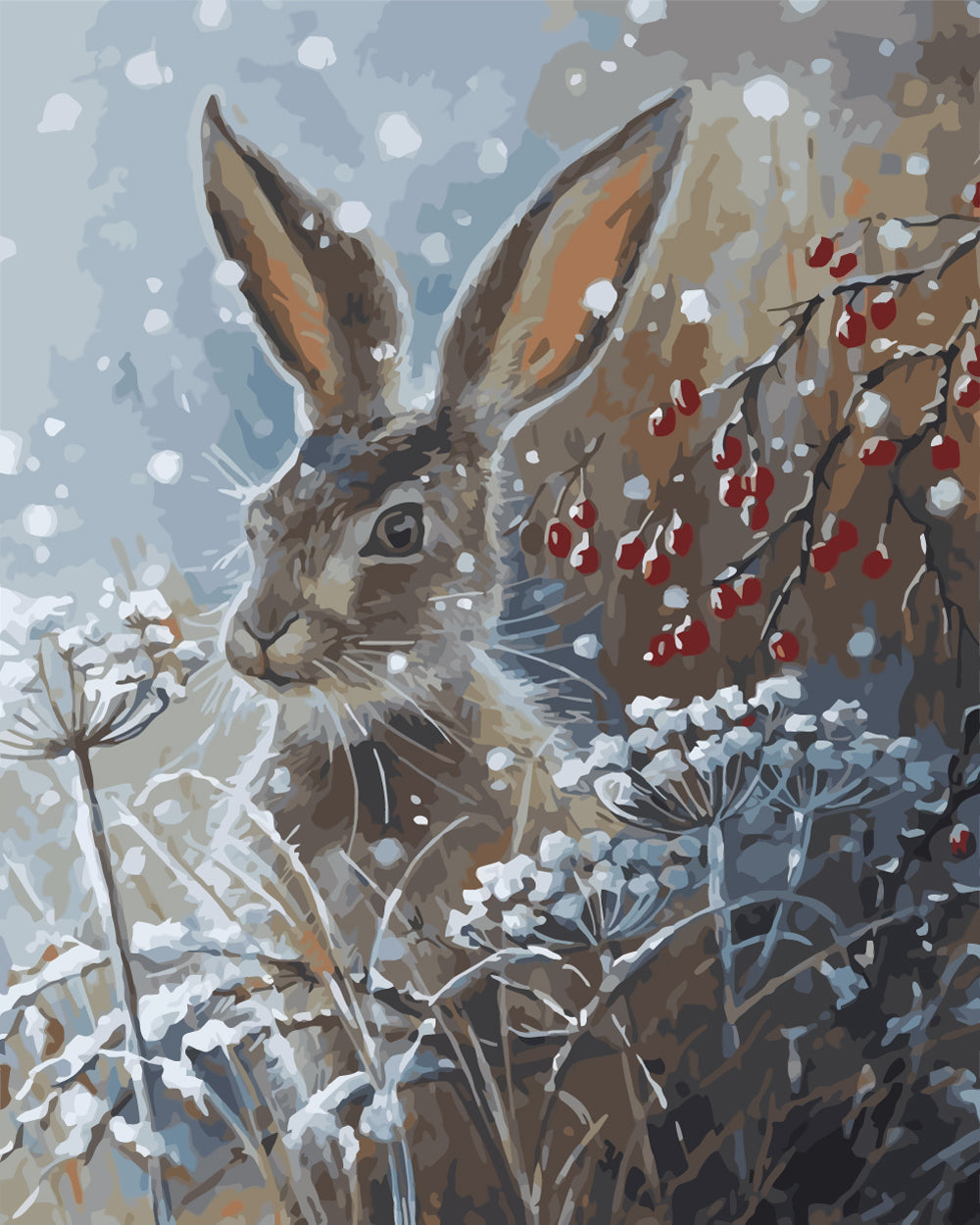 Gray Rabbit in the Snow Cross Stitch Kits
