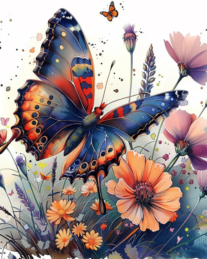 Butterflies Flying Among Flowers Cross Stitch Kits
