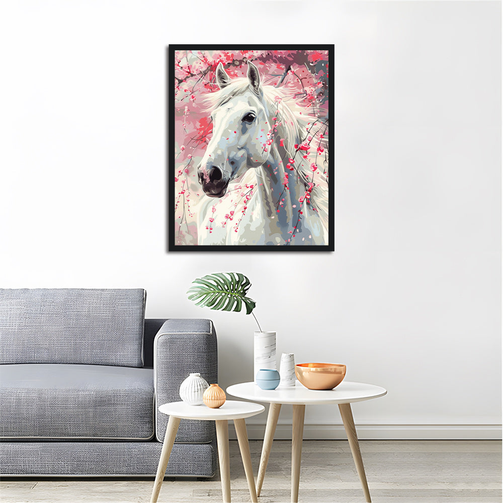 Plum Blossoms and White Horse Cross Stitch Kits