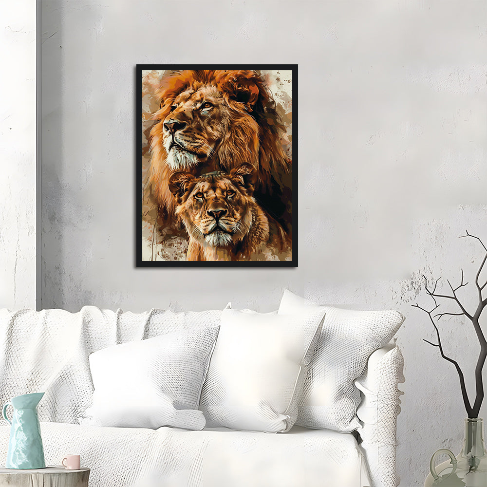 Male and Female Lion Cross Stitch Kits