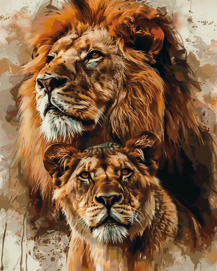 Male and Female Lion Cross Stitch Kits
