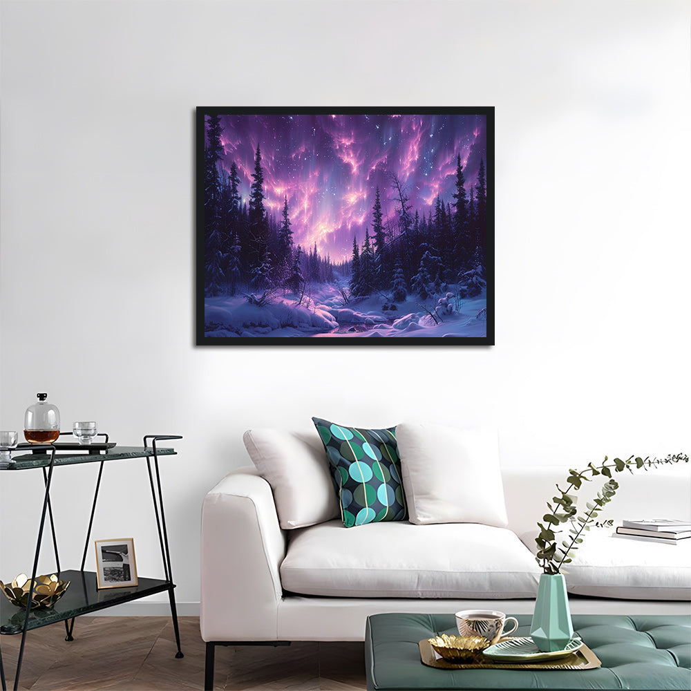 Purple Aurora Forest Cross Stitch Kits