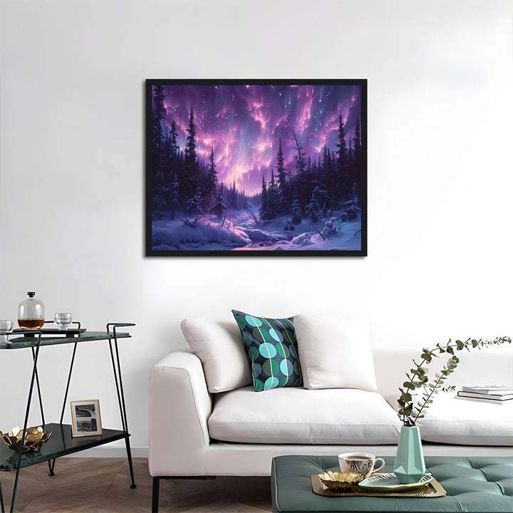 Purple Aurora Forest Cross Stitch Kits