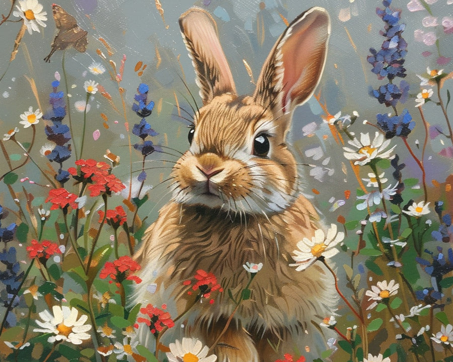 Little Rabbit in the Flowers Cross Stitch Kits