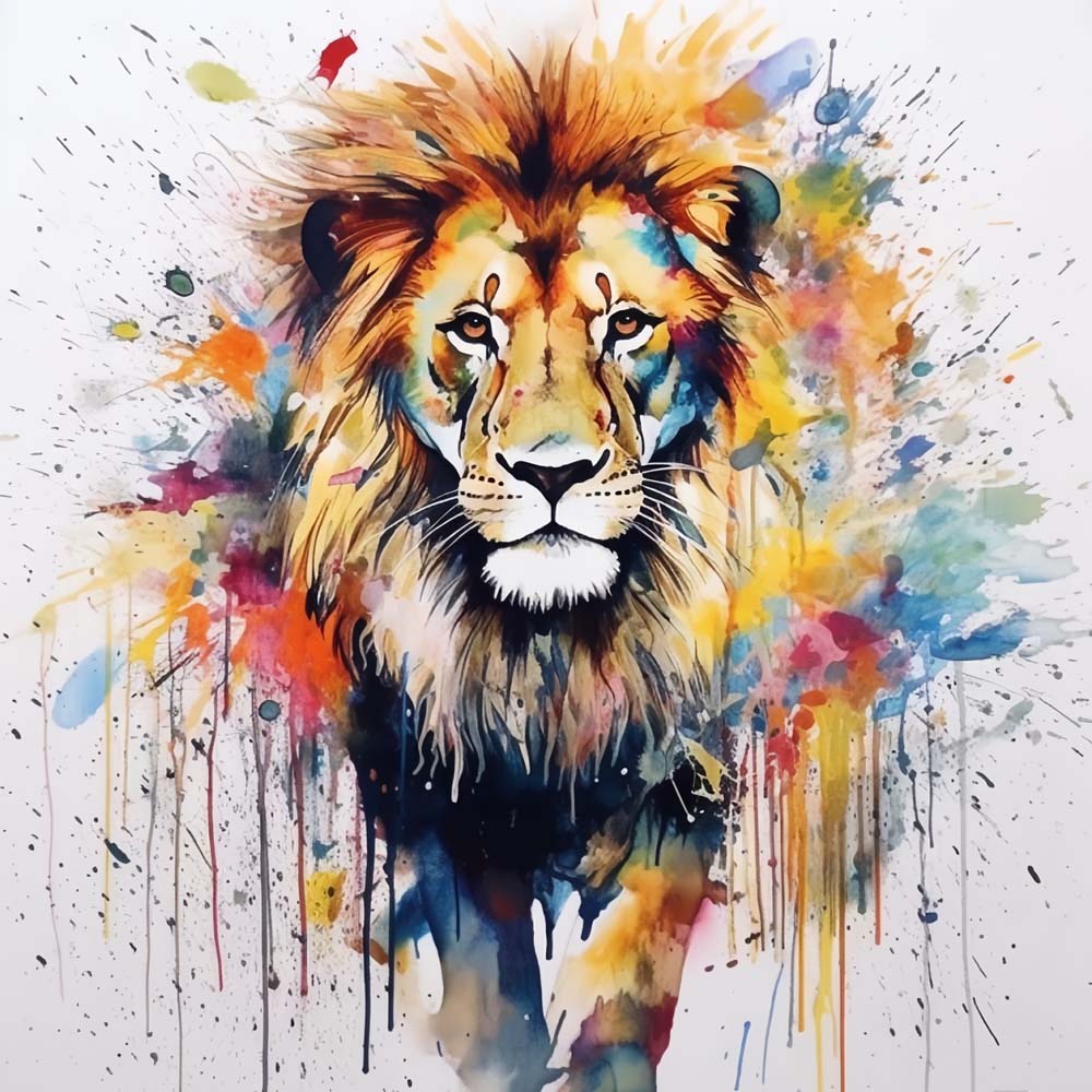 Watercolor Lion Cross Stitch Kits